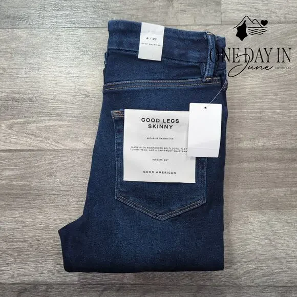 Good American Good Legs Skinny Raw Hem Jeans Size 4 - Picture 8 of 8